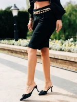 Saboti dama negri din material textil Shenay