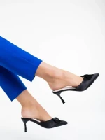 Saboti dama negri din material textil Shenay