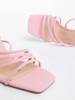 Sandale dama roz din piele ecologica Seraya