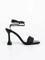 Sandale dama negre din piele ecologica Sahana