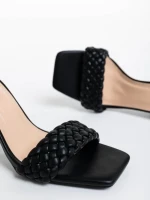 Sandale dama negre din piele ecologica Sahana