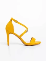 Sandale dama galbene din material textil Oksana