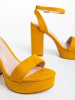 Sandale dama galbene din material textil Tamaka
