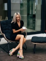 Sandale dama multicolore din material textil Darley