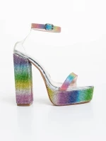 Sandale dama multicolore din material textil Darley