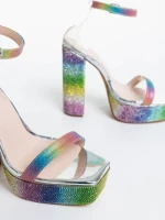 Sandale dama multicolore din material textil Darley