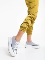 Tenisi dama gri din material textil Daina