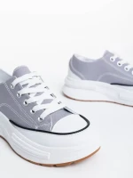 Tenisi dama gri din material textil Daina