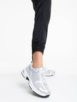 Pantofi sport dama argintii din material textil Dunya