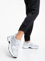 Pantofi sport dama argintii din material textil Dunya