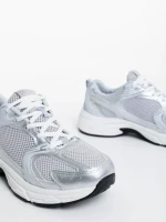 Pantofi sport dama argintii din material textil Dunya