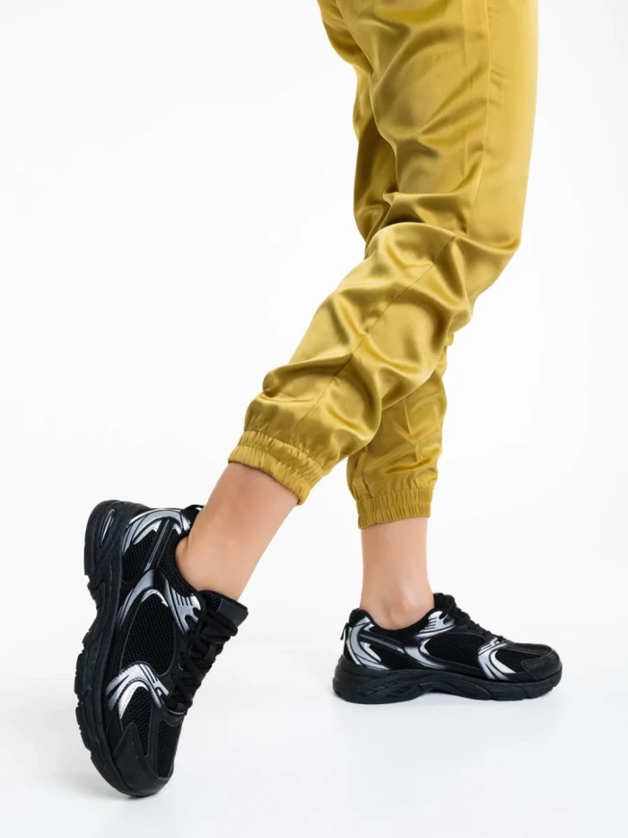 Pantofi sport dama negri din material textil Dunya