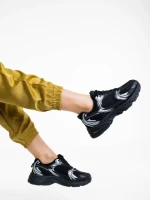 Pantofi sport dama negri din material textil Dunya