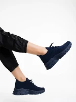 Pantofi sport dama albastri din material textil Donia