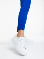 Pantofi sport dama albi din piele ecologica Rasine