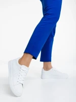 Pantofi sport dama albi din piele ecologica Rasine