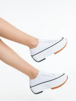 Tenisi dama albi din material textil Lanaya