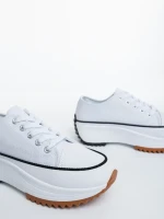 Tenisi dama albi din material textil Lanaya