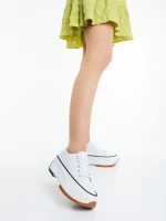 Tenisi dama albi din material textil Lanaya