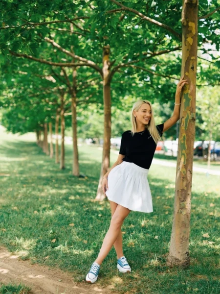 Tenisi dama albastri din material textil Lanaya