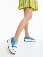 Tenisi dama albastri din material textil Lanaya