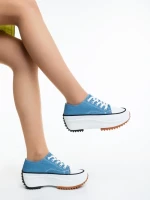 Tenisi dama albastri din material textil Lanaya