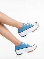 Tenisi dama albastri din material textil Lanaya