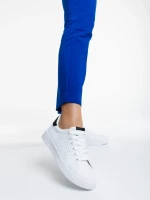 Pantofi sport dama albi cu negru din piele ecologica Rasine