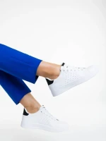 Pantofi sport dama albi cu negru din piele ecologica Rasine