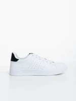 Pantofi sport dama albi cu negru din piele ecologica Rasine