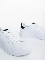 Pantofi sport dama albi cu negru din piele ecologica Rasine