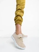 Pantofi sport dama bej din material textil Romeesa