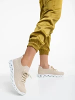 Pantofi sport dama bej din material textil Romeesa