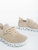 Pantofi sport dama bej din material textil Romeesa