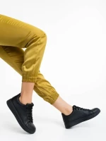 Pantofi sport dama negri din piele ecologica Rasine