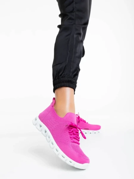Pantofi sport dama fucsia din material textil Romeesa