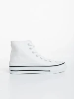 Tenisi dama albi din material textil Rosemin