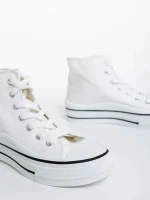 Tenisi dama albi din material textil Rosemin