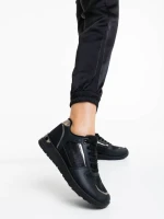 Pantofi sport dama negri din piele ecologica Litsa