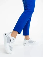 Pantofi sport dama albi din piele ecologica Litsa