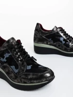 Pantofi casual dama negri din piele naturala Roma