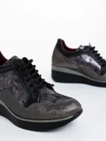 Pantofi casual dama gri din piele naturala Roma