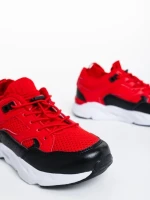 Pantofi sport copii rosii din piele ecologica Kaori