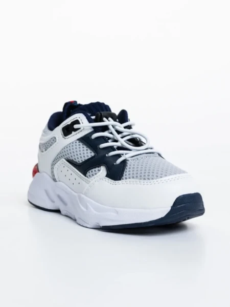 Pantofi sport copii albi din piele ecologica Kaori