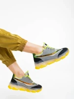 Pantofi sport dama gri din piele ecologica Amalia