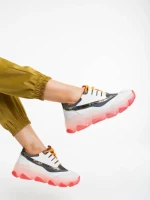 Pantofi sport dama albi din piele ecologica Amalia