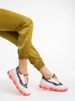 Pantofi sport dama albi din piele ecologica Amalia