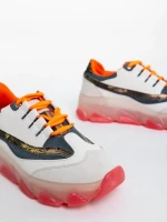 Pantofi sport dama albi din piele ecologica Amalia