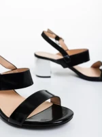 Sandale dama negre din piele ecologica Enos