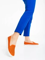 Espadrile dama portocalii din piele ecologica Luisa